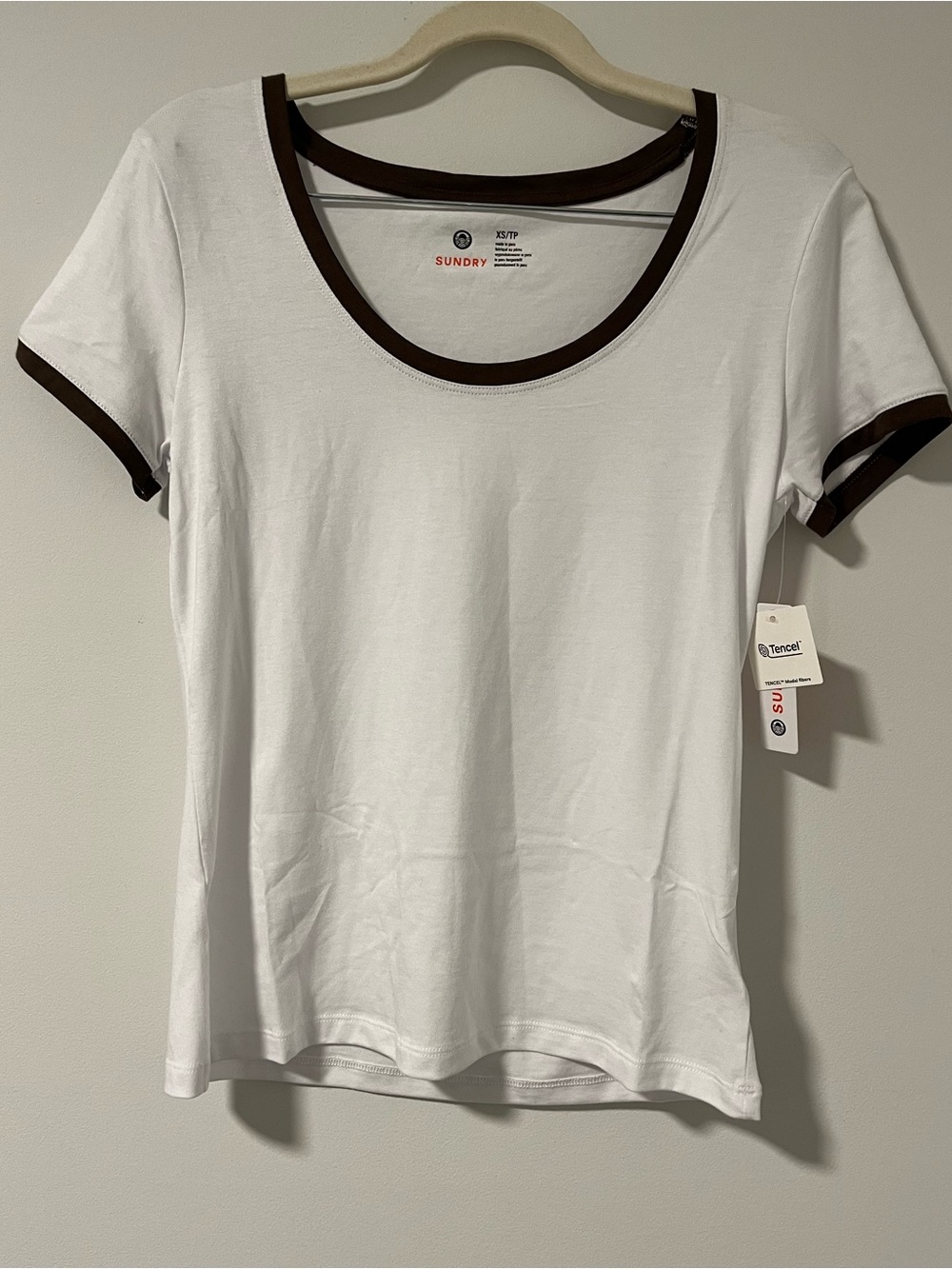 Sundry Pima Cotton Blend White Short Sleeve Tee * NWT